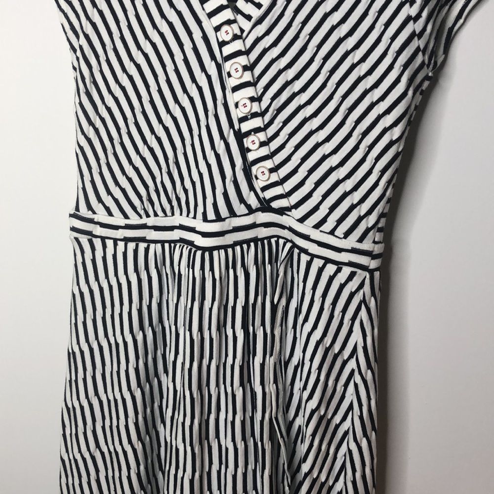 Anthropologie Maeve Striped Faux Wrap Midi-Dress size Medium - Picture 3 of 11